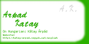arpad katay business card